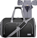 BALEINE Travel Garment Bag, Travel Suit Bag for Men, Water Resistant Carry on Garment Bag for Hanging Clothes, Garment Duffel Bag for Travel Business (Black-Convertible)