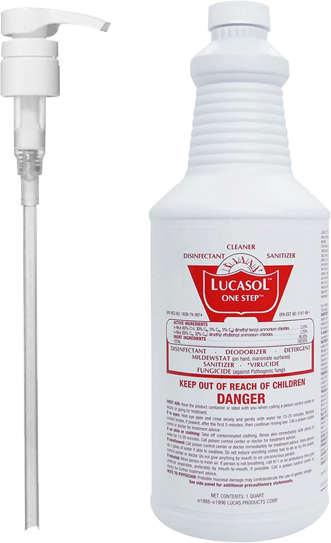Lucasol One Step Sanitizer Hospital Grade Disinfectant Attachable Pump