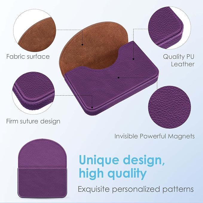 Business Card Holder，PU Leather Business Card Case Color Printing Pattern Card Holder Wallet，Pockets Magnetic Credit Card Holders for Men and Women，Purple