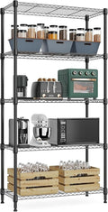 Xcity Storage Shelves, 5 Tier Heavy Duty Metal Shelving Unit, 2000 LBS Adjustable Steel Wire Shelf for Commercial, Pantry, Kitchen, Garage, 14" D x 30" W x 60" H, Black