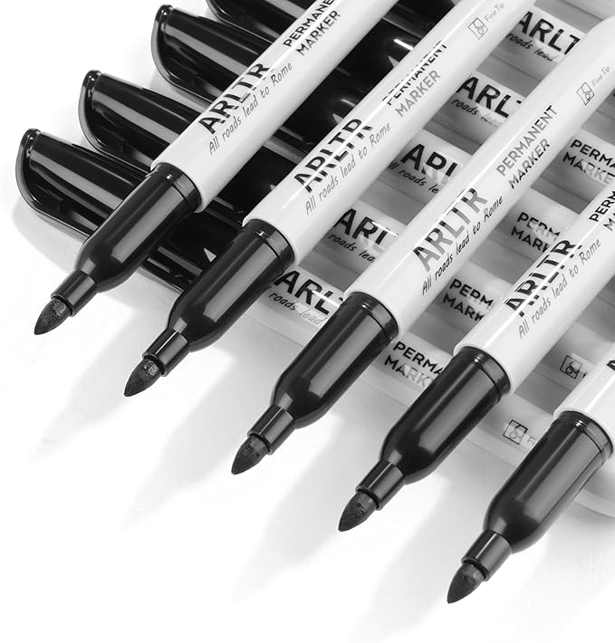 ARLTR Permanent Markers Bulk with Fine Tip, Bulk Pack of 320 with Black, Works on Plastic,Wood,Stone,Metal and Glass for Doodling, Coloring as Office, School Supplies