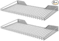 Wallmaster Heavy Duty Garage Wall Shelving 2 Pack 23.6"x11.8" Metal Wire Shelves Wall Mount Mesh Storage Rack for Garage, Office, Basement and Kithcen, max Load 65 lbs (Grey)