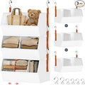 Hanging Closet Organizer Extra Large, Clothes Hanging Shelves for Closet with Divider, Collapsible Closet Storage System, Fabric Storage Bins for Home, Dorm, Rv, Sweaters, Handbags, Underwear, Sock