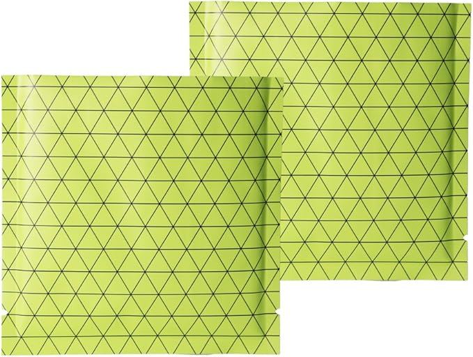 100 PCS 4 Mil Thick Open Top Heat Seal Bags, PET+AL+PE Mylar Bags with Easy Tear Notch, Resealable Heat Sealable Pouch for Food Storage, Packaging, Not Vacuum Bags (Green, 10 * 10CM/3.9"*3.9")
