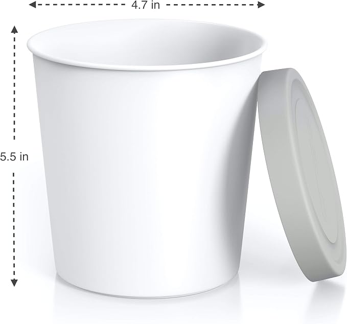 BALCI - Premium Ice Cream Containers (2 Pack - 1 Quart Each) Perfect Freezer Storage Tubs with Lids for Ice Cream, Sorbet and Gelato! - Grey