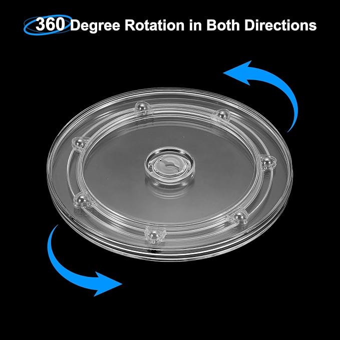 uxcell 2Pcs Acrylic Lazy Susan Turntable, 6.5 Inch Clear Turntable Organizer Ball Bearing 360 Degree Rotating Tray for Spice Rack Table Cake Kitchen Pantry Decorating Bathrooms