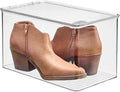 iDesign Stackable Clear Plastic Shoe Box with Lid | Storage Container, For Closet