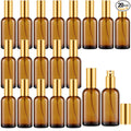 Tessco for you 20 Pcs 30/60/100 ml Glass Spray Bottles Frosted Empty Perfume Bottle Atomizer Refillable Clear Bottle with Fine Mist Sprayer Pump for Room Face Travel Business (Amber,3.4 oz)