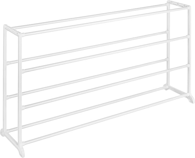 Whitmor 4 Tier 20 Pair Floor Shoe Rack - White