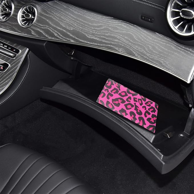 LumiMokki Premium Car Registration & Insurance Card Holder with Magnetic Shut, Vehicle Glove Box Car Organizer - For Documents, Cards, License (Leopard B)