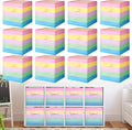 Yinder 12 Pcs Cube Storage Bin Rainbow Colorful 10.5''x10.5''x11'' Storage Bins for Playroom Decor Colorful Bins for Kids Foldable Baskets for Nursery Organizer Boxes Fabric Boxes