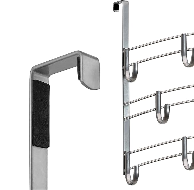 LYNK PROFESSIONAL® HOME™ Over the Door Hooks - 14 Hook – Over the Door Coat Rack - Over the Door Hanger - Hanging Towels or Clothes - Bathroom, Bedroom, Laundry Room - Lifetime Ltd. Warranty, Platinum