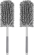 Mini Duster for Cleaning, 360° Bendable Hand Dusters with Extension Pole, Washable Small Duster for Car Interior, Office, Furniture