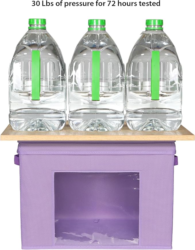 Univivi Foldable Fabric Storage Boxes Large Storage Bins with Lids [4-Pack] Collapsible Storage Cubes Organizer Containers Organization Baskets for Home, Bedroom, Closet (Purple, 17“ x 12” x 12")
