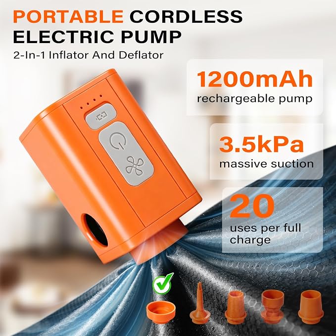 2 Pack Bag with Vacuum Travel for Suitcase, 30L Overpack Vacuum Bags w/Pump | IP68 Waterproof Compression Bags For Carry On Luggage&Backpacks, Reusable Nylon Vacuum Seal Bags For Clothing Travel Kit