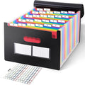 SKYDUE Accordion File Organizer with 26 Pockets & Label Stickers, Expanding File Folders Fit for A4 & Letter Size Paper, Multi-Functional Document Organizer for Home & Office File Management
