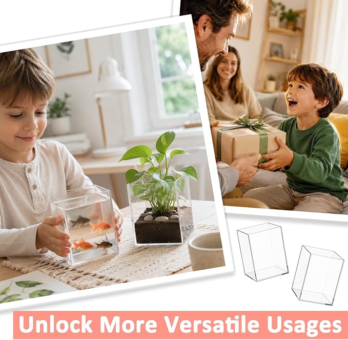 Mototo 12PCS Clear Acrylic Pen Holder Pencil Cup Office Desk Organizer Case | Toothbrush Utensil Holder Marker Makeup Brush Organizer Pencil Box Coffee Stirrers Storage Container for Classroom Counter