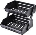 VIKEYHOME Kitchen Organizer with 2-Tier Bamboo Fruit Basket – Large Capacity, Space-Saving Fruit & Veggie Stand for Countertop, Snack Holder, Natural & Sturdy 15mm Thick Design