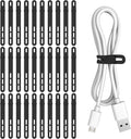 Donruby 30Pcs Silicone Cable Ties - Reusable & Washable with Adjustable Locking Buckles, High Elasticity Cable Management Straps for Home, Office, School, Travel Essential Cord Organizer (Black)