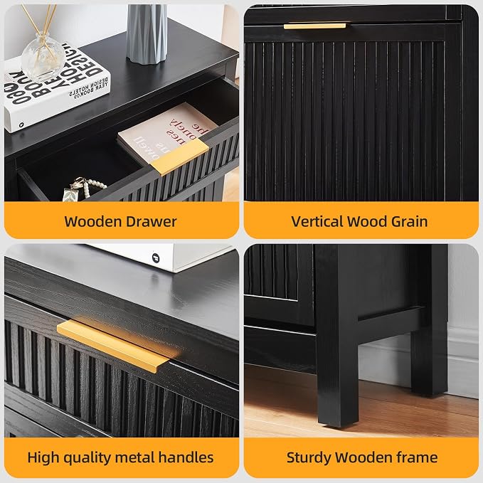 2 Flip Drawers Shoe Cabinet Storage for Entryway, Narrow Hidden Shoes Organizer for Front Door Entrance, Free Standing Shoes Cabinet Wooden Hallway Shoe Rack(Black)