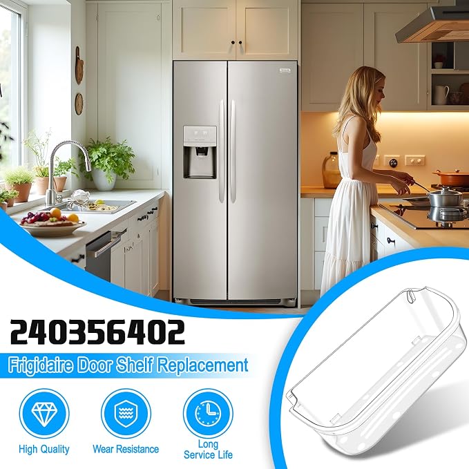 UPGRADED 240356402 Refrigerator Door Bin Compatible with Frigidaire Door Shelf Replacement Frigidaire Gallery Door Shelf Refrigerator Shelves FGHS2631PF4A FFSS2615TS0 LFSS2612TF0 LFSS2612TE0 Door Bin