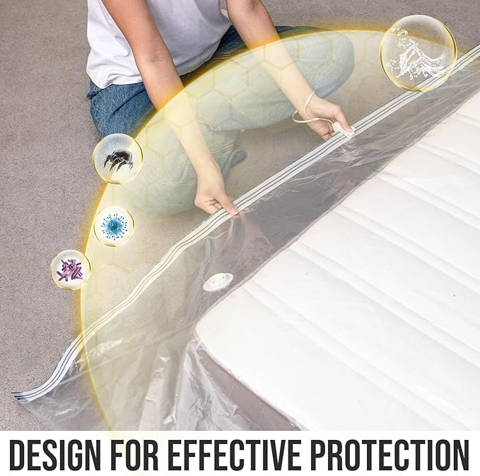 TAILI Mattress Vacuum Storage Bag, Twin/Twin-XL Foam Mattress Vacuum Bag with 4 Straps, Sealable Bag for Memory Foam, Latex, Easy Moving, Transport and Storage