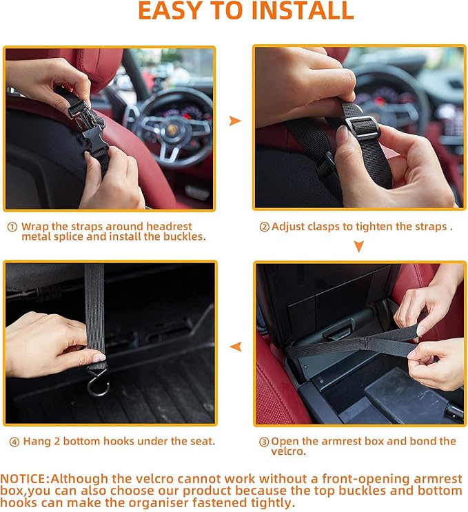 WLLWOO WLLWOO Car Net Pocket Handbag Holder Between Seats Back Storage Organizer Purse Holder for Console Front Seat Storage Barrier | Multi Pocket Car Seat Organize Bag Handbag Holder Between Seats Back Barrier