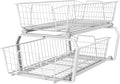 ClosetMaid 11 in. Pull Out Cabinet Organizer, 2 Tier, Heavy Duty, Slide Out Pantry Shelves Drawers for Kitchen, Bathroom, White