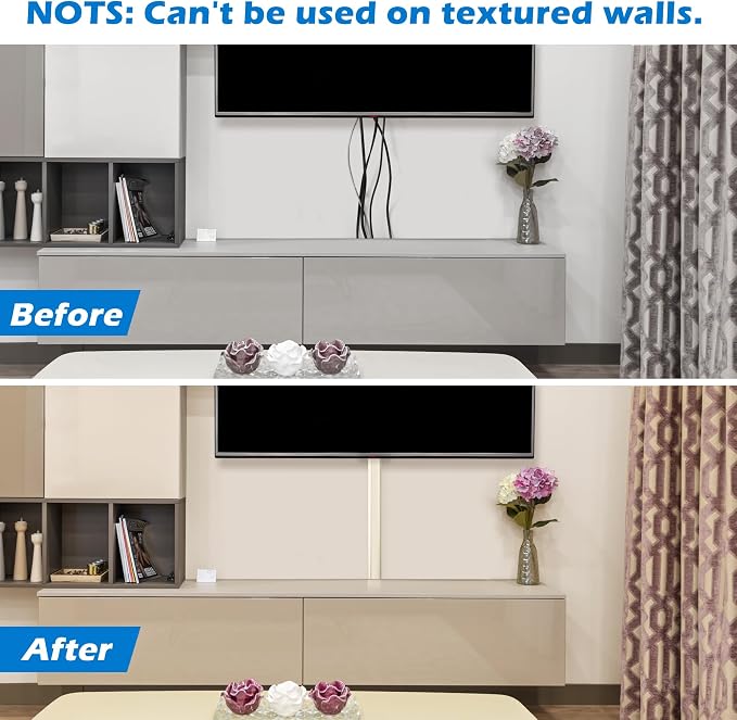 39in TV Cord Hider - Cord Covers for Wall Mounted TV Cable Hider Wall Kit | 1.5"W*0.75"H*13inL*3, Wire Hiders for TV on Wall, Wire Covers for Cords, Cable Concealer Hide Cords, Beige