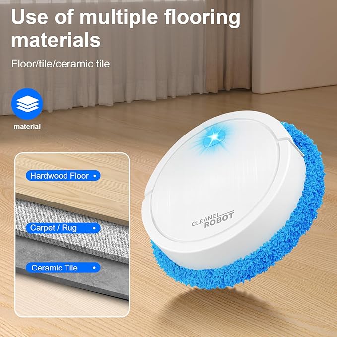 Robot Vacuum and Mop, 3-in-1 Sweeping Vacuuming & Mopping, 3000Pa Suction, Ultra-Thin Quiet, Ideal for Pet Hair and Hard Floors with Smart Navigation-tdj