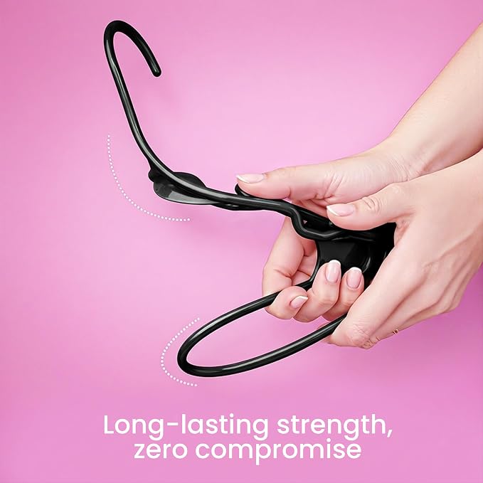 Utopia Home Plastic Hangers 20 Pack – Space Saving Clothes Hanger Black | Durable & strong | Closet organizer & storage | Ideal for apartments, dorms & stocking stuffers