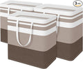 BlissTotes 3-Pack Laundry Basket, Freestanding＆Waterproof Laundry Hamper, Collapsible Tall Clothes Hamper with Easy Carry Handles for Clothes, Towels in the Family and Dorm,Gradient Khaki,100L