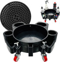 Car Wash Bucket Dolly, 5 Gallon Bucket Grit Trap, Removable Rolling Bucket Dolly with Side Organizer for Storing Spray Bottles and Detailing Kits, Suitable for Workshop Car Washing