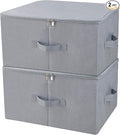 17.6 X 13.6 X 9.7",Folding Closet Clothes Storage Boxes with Zip Lid, 2 PCS | 17.6"x 13.6"x 9.7", drawer Cubes, Breathable Fabric & foldable Design Organizer Bins for Clothing Toy Dolls, Blankets