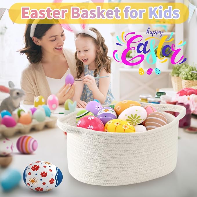 Happyiren Cute Burgundy Woven Gift Basket – Empty Burr Baskets for Seasonal | Great for back to school, Halloween, Thanksgiving, Christmas, Birthday Raffle, Cute boo basket for Gifts, Toys, or Essentials