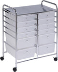 Honey-Can-Do Rolling Storage Cart and Organizer with 12 Plastic Drawers