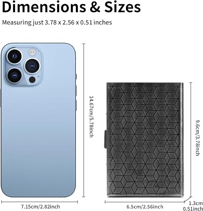 Slim Credit Card Holder RFID Blocking Credit Card Stainless Steel Metal Wallet Business Card Cases with 6 Slots Men for Women