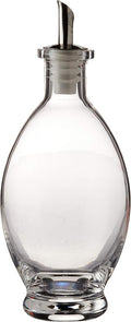 Fox Run Olive Oil and Vinegar Drizzler Bottle, Oval, Glass, 7.75" x 3.25"
