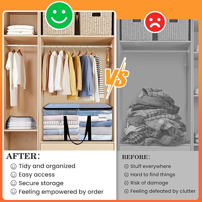 Extra Large Heavy Duty Moving Bags, Storage Bags with Strong Zippers & Handles, Packing Bags for Moving Essentials, Ideal Storage Tote for Home, Dorm & Storage Solutions, 93L, 4 Packs, Clear