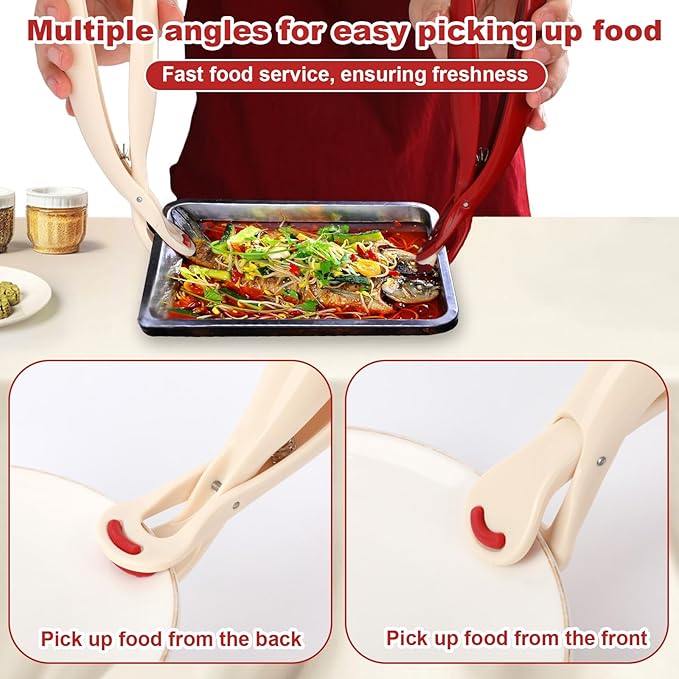 2 Pcs Hot Plate Grippers, Silicone Bowl Clips with Anti-Slip Handle Heat Resistant Multifunctional Kitchen Utensil Accessories for Plates Bowls Oven Steamer Microwave