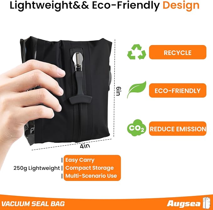34L Vacuum Seal Bags for Clothing Travel - IP67waterproof & Reusable, Electric Pump Included, Travel Vacuum Bags with Pump,Compression Storage Bags for Luggage/Backpack Packing (1PC)