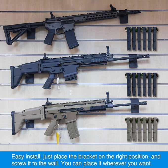 Solid ABS 6X Standard PMAG Wall Mount, Mag Holder, Home Magazine Storage Rack