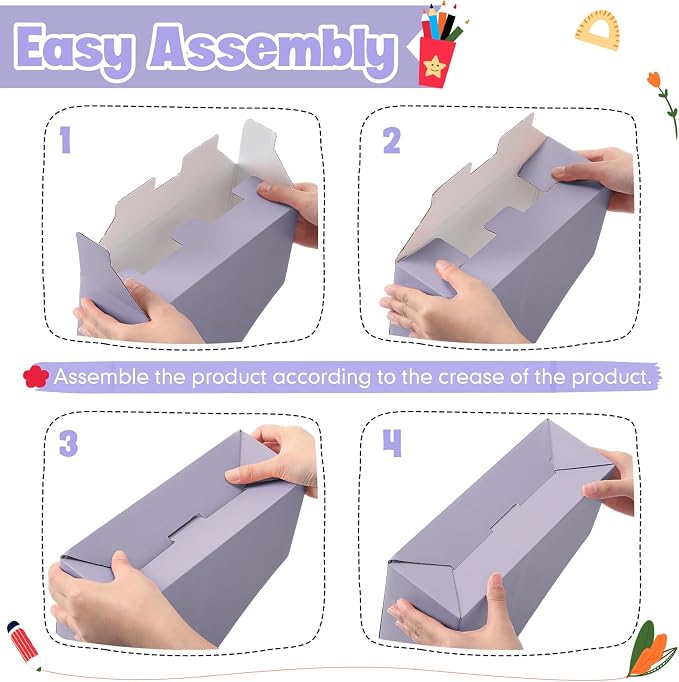 Colarr 24 Pcs Cardboard Magazine Holders 12 Colors Magazine Storage Box with Label Stickers Magazine File Holder Folder Book Holder for Desk Desktop Document Holder for School (Vivid Color)