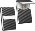 2Pack Leather Stainless Steel Business Card Holder, Metal Slim Business Card Case for Women or Men, Pocket Business Card Carrier with Prints, Magnetic Closure, RFID Blocking