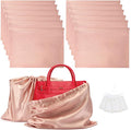 12 Pack Dust Bags for Handbags Travel Storage Pouch Silk Cloth Bag | Drawstring Large Storage Pouch for Handbag Purse Shoes Boots, Pink 23.6x19.6 Inch