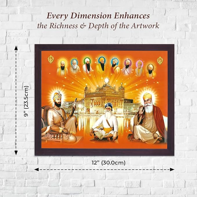 Lord Sikh Guru poster print with frame for Home Decor and Gifting Purpose (229-165)
