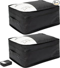 ONTYZZ Vacuum Compression Bag 20 inch Space Saver Bags Travel Case with IP67 Waterproof Zipper for Business Trip, Two Bag Black