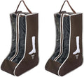 2 Pack Brown Boot Storage Bag, Portable Dust Proof Boot Bags for Cowboy Boots, Shoe Cover Protector Bag for Boots Storage and Organizer Packing, Tall Boot Storage Carry Bag for Travel Daily Use