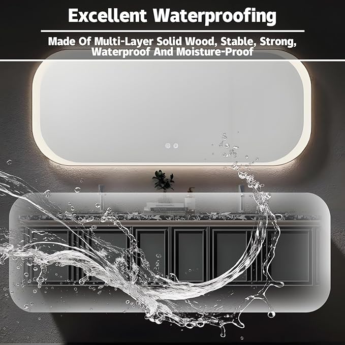 Black 76IN Dual Bathroom Vanity with Sink - Modern Floating Bathroom Vanity Set | Equipped with LED Smart Defogging Mirror | Luxurious Marble Countertop | Oak Material