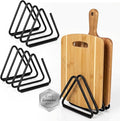 2 Pcs Cutting Board Holder, Heavy Duty Triangle Metal Organizer, Baking Cookie Sheet Organizer for Cabinet, Non-Slip Strips